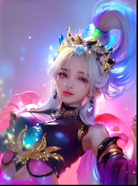 (8k, RAW photo, photorealistic:1.25) ,( lipgloss, eyelashes, gloss-face, glossy skin, best quality, ultra highres, depth of field, chromatic aberration, caustics, Broad lighting, natural shading,Kpop idol) looking at viewer with a serene and goddess-like happiness, ((detailed face)), ((detailed eyes)),