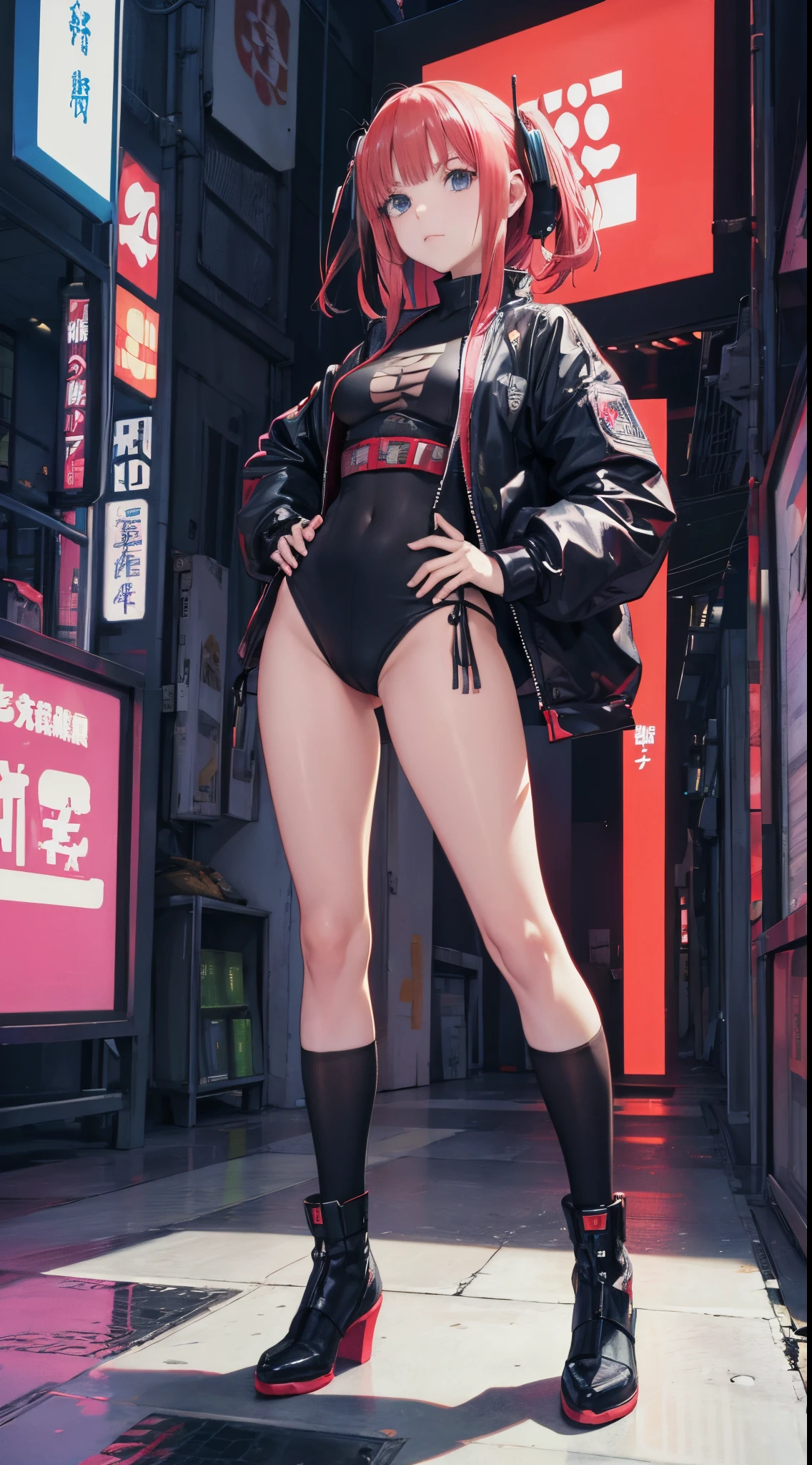 Nino Nakano,manos detalladas,Pose sexy,ropa cyberpunk, futurista