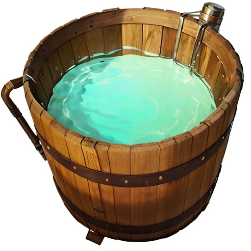 DnD magic item, name - (Moldy Barrel), description - (This barrel contains a liquid, if anyone bathes in the barrel, they will receive 1d10 temporary hit points until they rest)