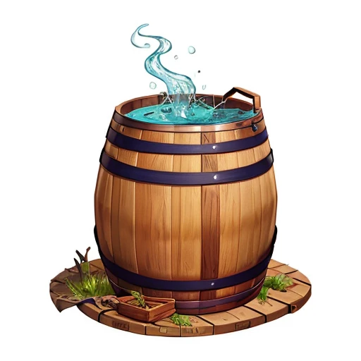 DnD magic item, name - (Moldy Barrel), description - (This barrel contains a liquid, if anyone bathes in the barrel, they will receive 1d10 temporary hit points until they rest)