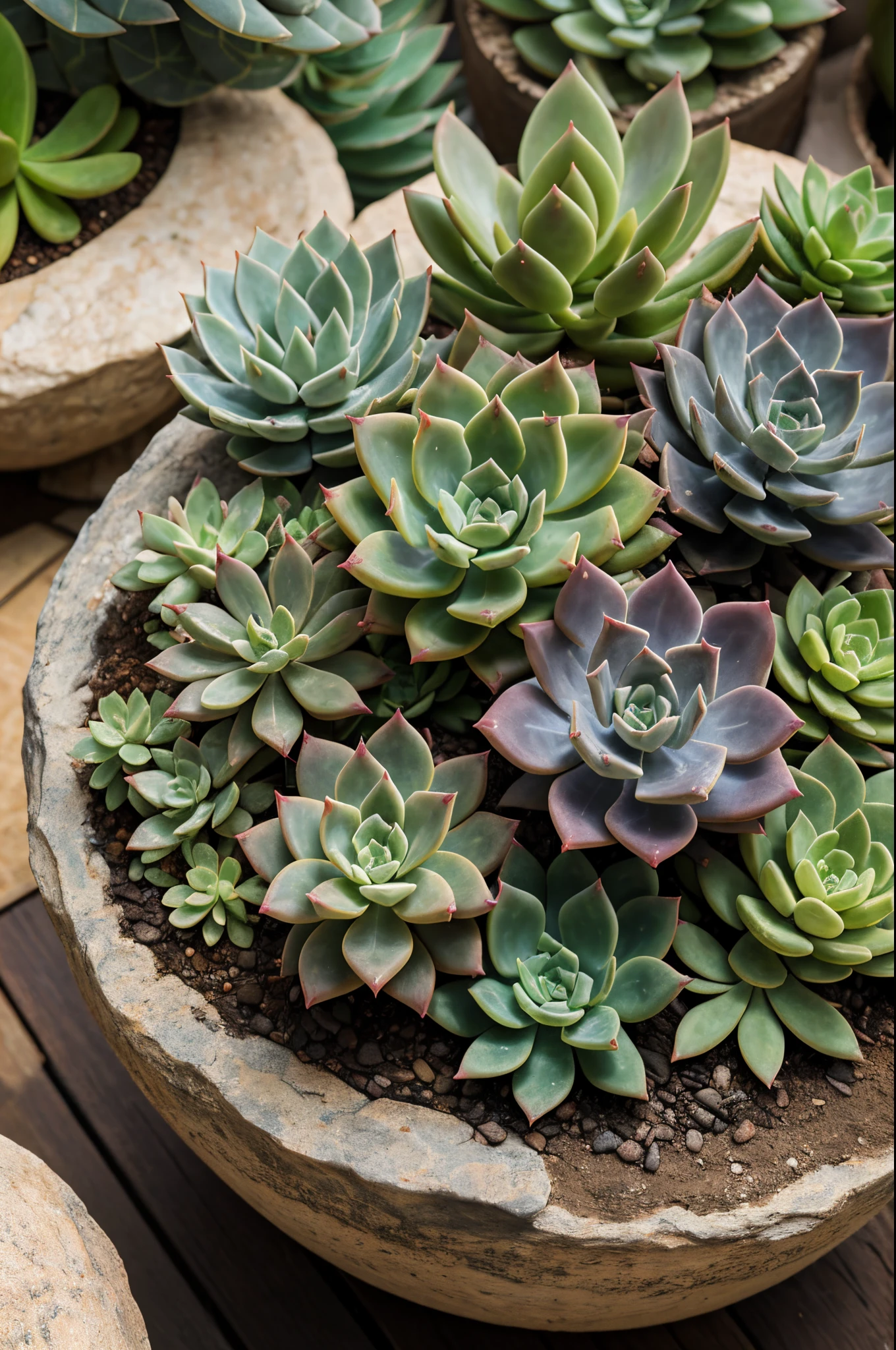 best quality,ultra-detailed,realistic,big Succulents,rich colors,soft lighting,succulent garden,large succulent plants,vibrant green leaves,succulent arrangement,variety of textures,delicate tendrils,lush soil,thick fleshy leaves,sharp focus,high-res,close-up shots,botanical illustrations,artistic portrayal,meticulous attention to detail,beautifully captured succulent plants,inspiring compositions,naturalistic rendering,sunlit backdrop,serene atmosphere,lifelike succulent sculptures,mesmerizing patterns,organic beauty,hues of green and purple,exploration of light and shadow,precise brush strokes,visually captivating,emphasizing the intricacies of nature,meticulously curated succulent collection,celebrating the diversity of succulents,inviting viewers to appreciate the wonders of nature.