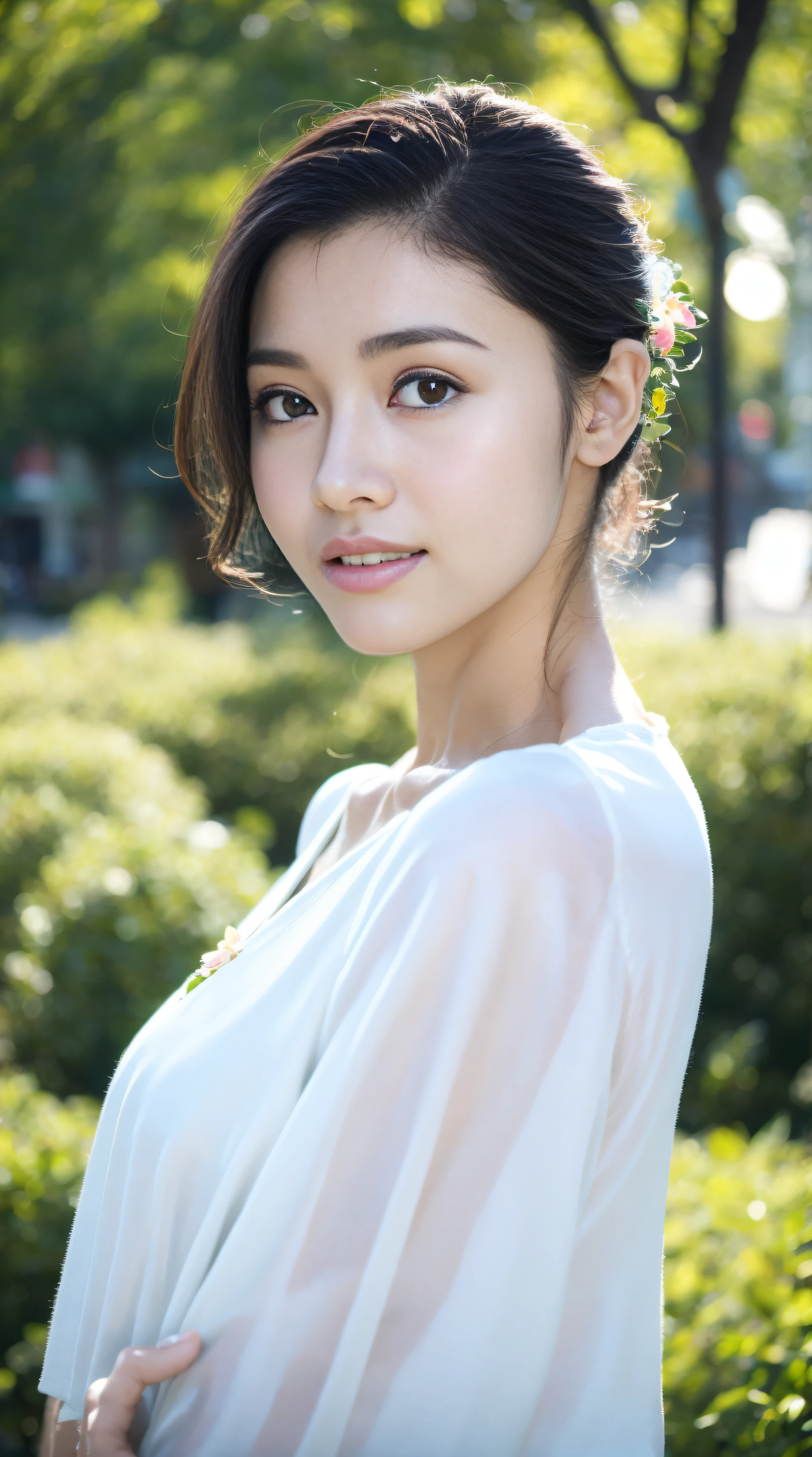 (Random Nationality):1.5, masterpiece, Highest quality, 8K, 20th Generation, (Large Breasts:1.2), cute, alone, sad, close, cute, Girlish, Delicate girl, Pure beauty, RAW Photos, Professional photography, Portraiture, Soft Light, Professional Lighting, Backlight, Upper Body, avert your eyes, Sophisticated, Film Grain, (Eyes and facial details:1.0), Beautiful straight hair, Hair swaying in the wind, Silk blouse, Random hairstyle