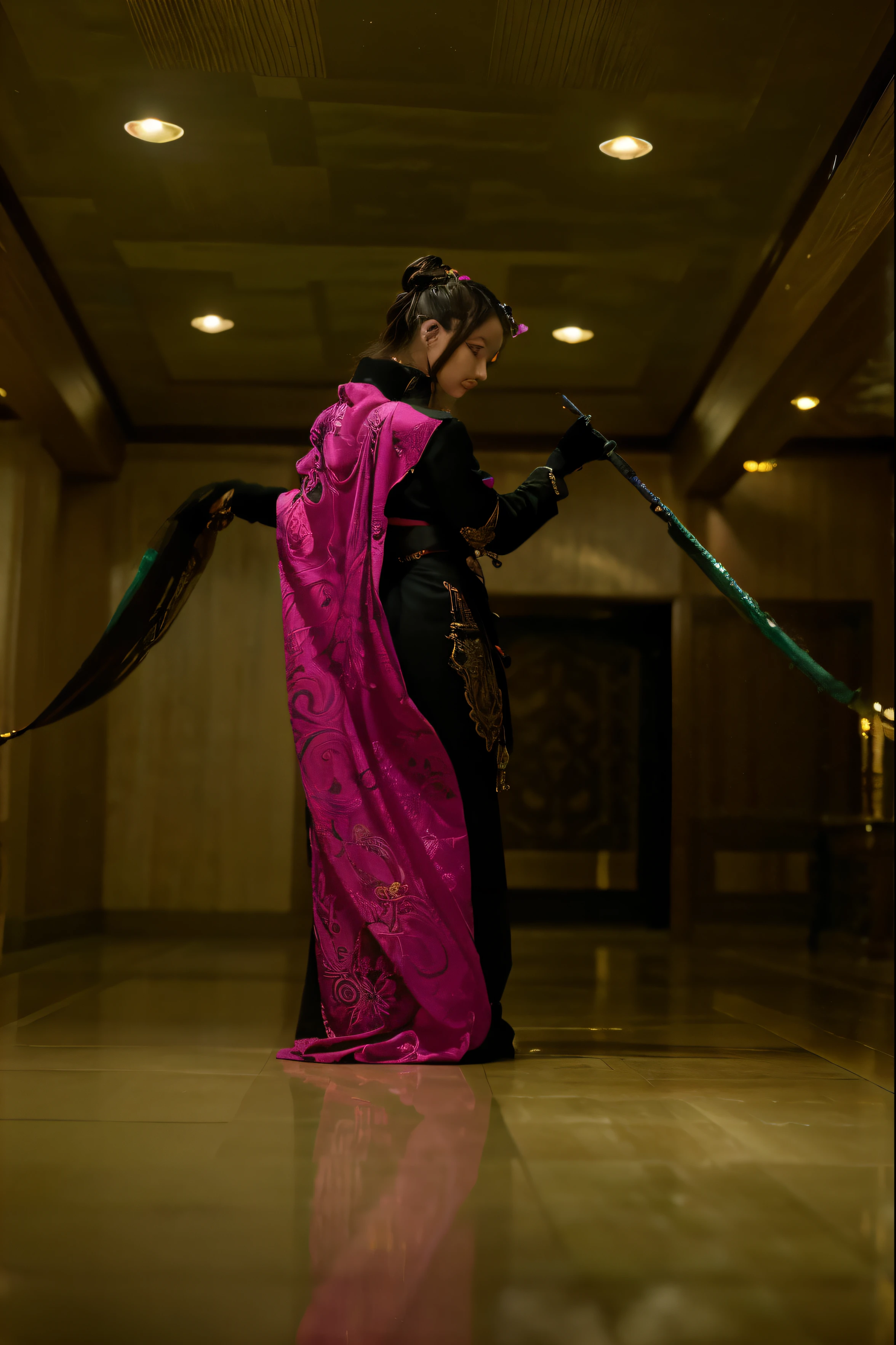 (Best quality, 8k, 32k, Masterpiece, UHD:1.2) "Transform the image into the majestic and opulent Jade Chamber from Genshin Impact. Envision a floating palace adorned with intricate jade architecture, soaring towers, and lush gardens suspended amidst the clouds. Incorporate the iconic elements such as intricate designs, glowing jade accents, and ornate details that capture the elegance and grandeur of the Jade Chamber. Use vibrant colors and cinematic lighting to highlight the splendor of this celestial palace, creating a captivating scene that embodies the fantastical beauty of Genshin Impact's Jade Chamber."