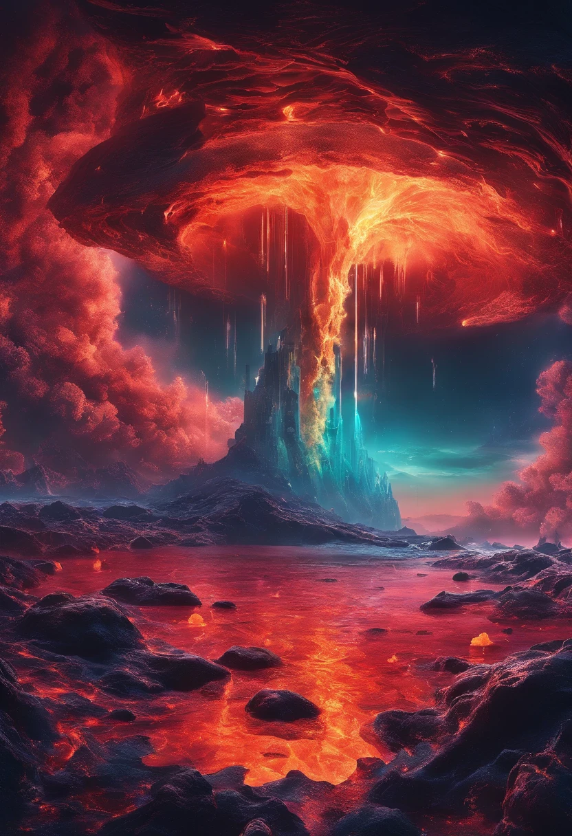 ocean floor,Undersea volcanic eruption,magma,turbo,8K分辨率