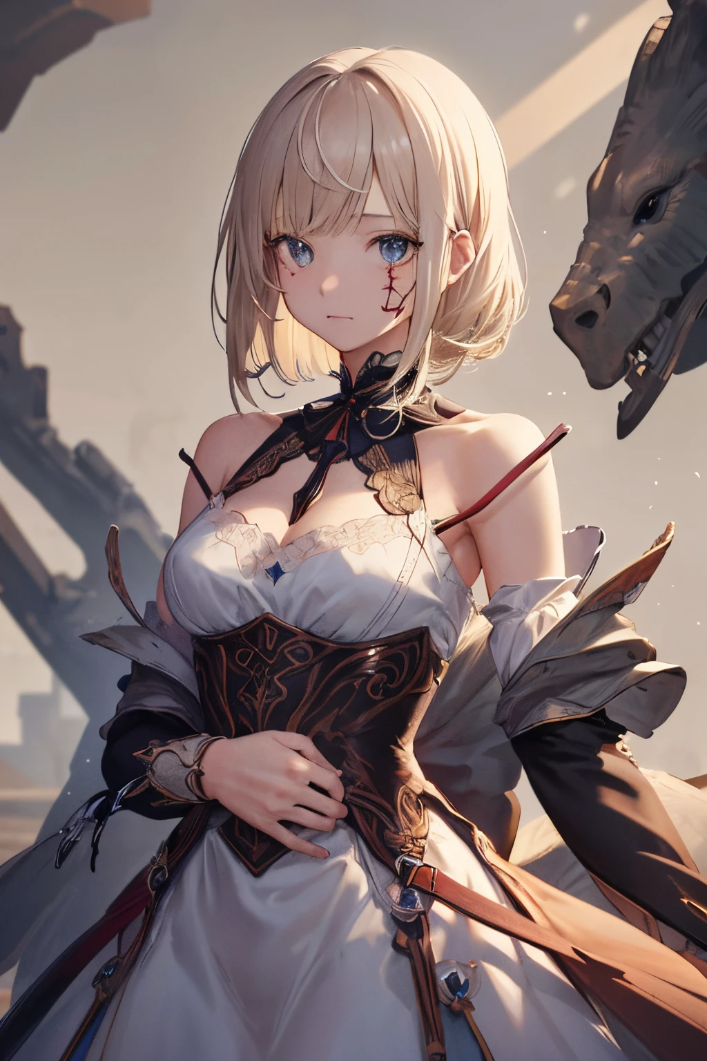 1girl in,Cowboy Shot,masutepiece, Best Quality,((Highly detailed)),(Final Product),(Best Quality),(++Delicate facial details++),(++Delicate body details++)