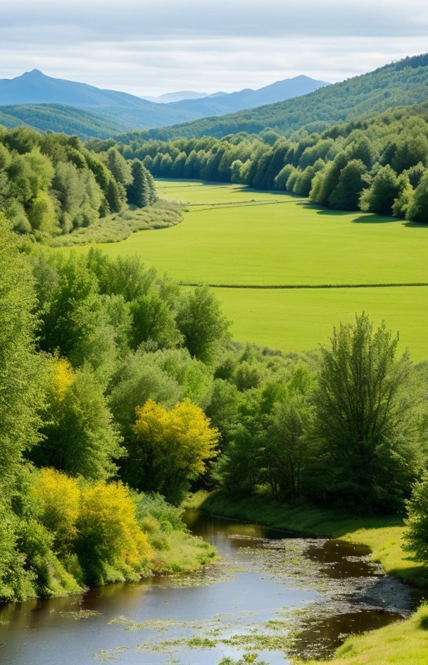 Masterpiece),Best quality,(8k, high resolucion, Masterpiece:1.2),Ultra-detailed,A troupeau d'élans marchant the long d'une rivière in a valley of montagne,illustration,oil painting,photoreallistic,Couleurs vives,natural lighting,Coups de pinceau fins,beautiful details,Herbes hautes are balanced in the breeze,Serene atmosphere,reflets d'eau scintillants,Des arbres projetant de longues ombres,Brume éthérée planant au-dessus des montagnes,Lumière subtle du soleil filtrant à travers les feuilles,Breathtaking scenery