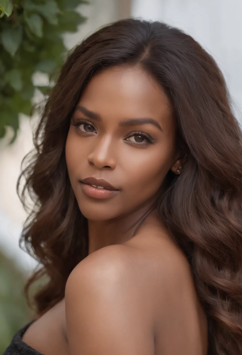 des tresses africaine loocks)),((Dark African skin, Very deep ebony skin)), ((Its beauty is undeniable)), ((Excited cute face)), ((Hyper detailed perfect eyes,)), ((Pose mignonne)) showing off its generous curves, ((Langue sortie)), ((Seductive )), sexy, (( nuisette dentelle) vue sure tout le corp , half-naked, (( peau)), ((debout, Vue de face)), ((toucher ses propres cheveux dans une pose sexy)), ((dehors, Ville publique)), Sharp Focus CGI, photoreallistic, High detail, Realstic, Masterpiece, absurdes, Best quality, Hdr, High quality, high-definition, Extremely detailed, 8k wallpaper, Intricate details, 8K UHD, Full-HD, (photo realist:1.2), contraste, intense illumination, lighting cinematic, natural lighting, hard light, contre-jour, Illumination globale, occlusion ambiante