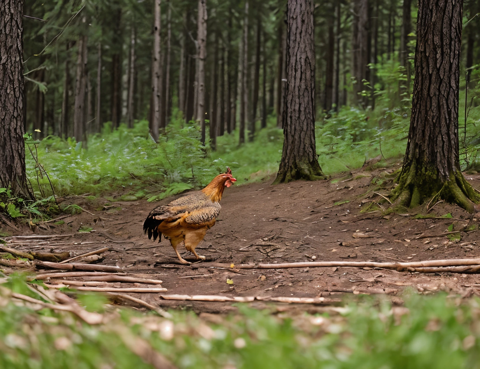 Trail cam photo of Shane Gillis eating a rotisserie chicken