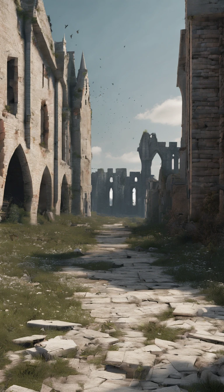 (Best quality at best,4K,8K,A high resolution,tmasterpiece:1.2),ultra - detailed,(actual,realisticlying,Photorealistic:1.37),medieval times,decay,War-torn cities,Bodies are strewn across the field,undead knight