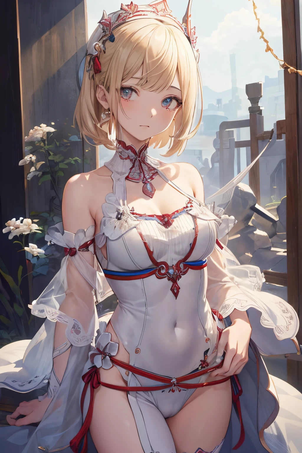1girl in,Cowboy Shot,masutepiece, Best Quality,((Highly detailed)),(Final Product),(Best Quality),(++Delicate facial details++),(++Delicate body details++)