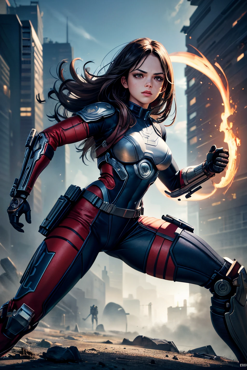 girl, comic accurate Bucky Barnes costume, resporator, faceplate, cyborg, mechanical left arm, metal left arm, combat stance, highly detailed, vibrant appearance, creative behavior, imaginative, sensual, spontaneous, small breasts, sexi, highest quality, skin texture, intricate details, (cinematic lighting), RAW photo, 8k, masterpiece,best quality,ultra-detailed,very detailed illustrations,extremely detailed,intricate details,highres,super complex details,extremely detailed 8k cg wallpaper,