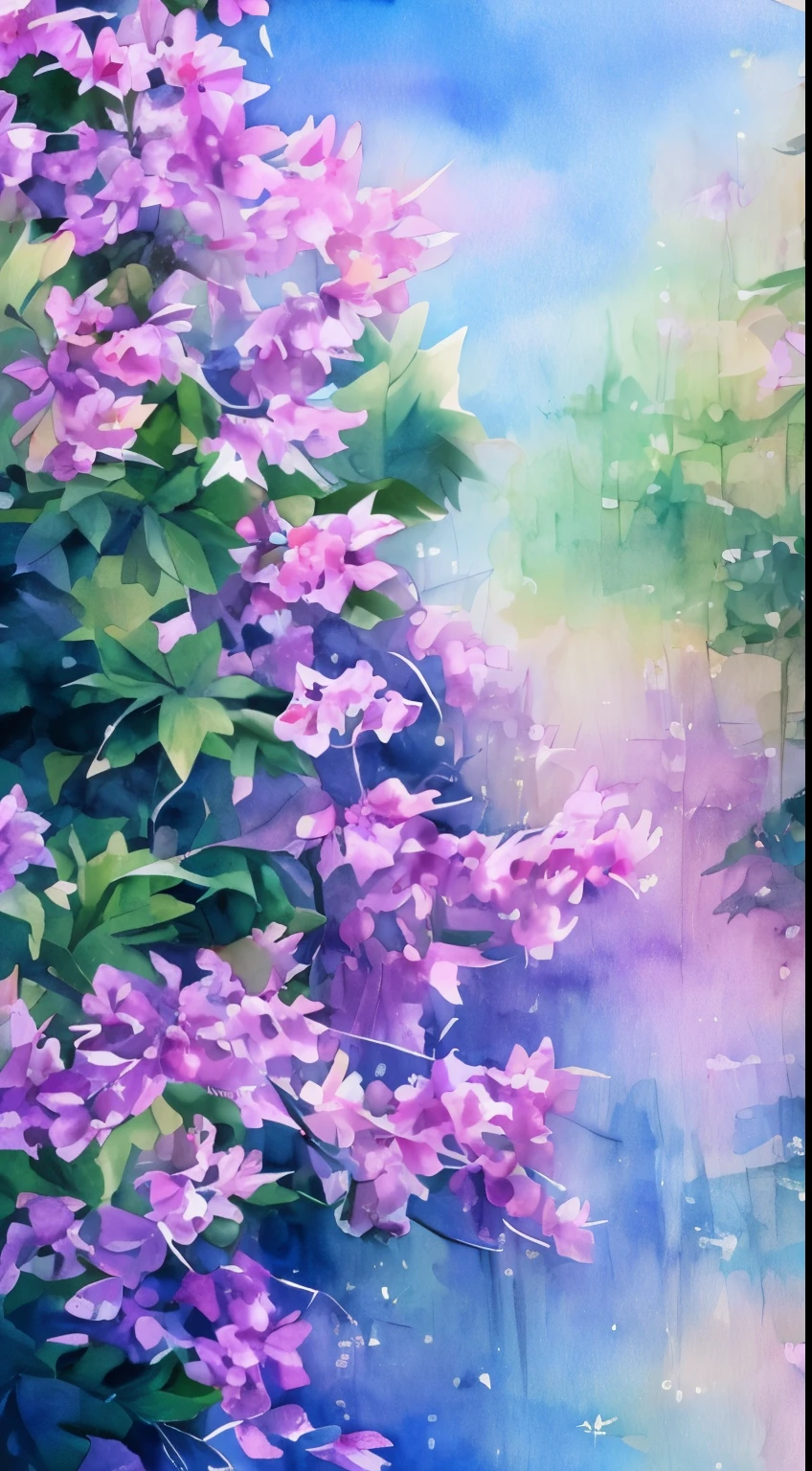 watercolor paiting、Pale shades、Beautiful colors、