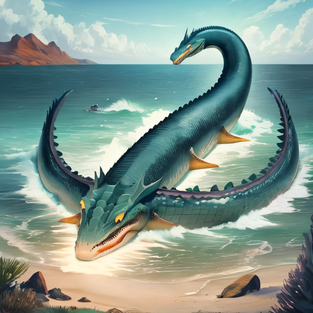a multiheaded sea serpent that is killed by God and given as food to the Hebrews in the wilderness