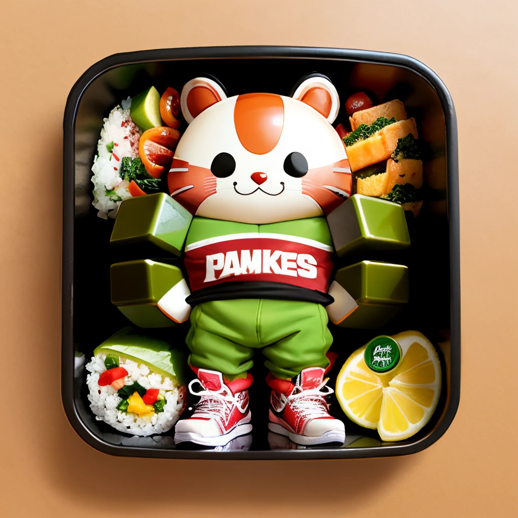 A mascot character for a bento shop for people who do muscle training.