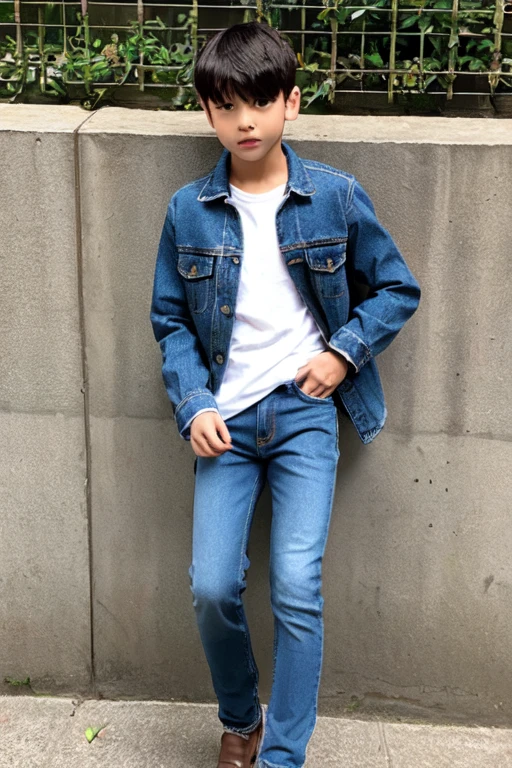 pissing boy wearing jeans