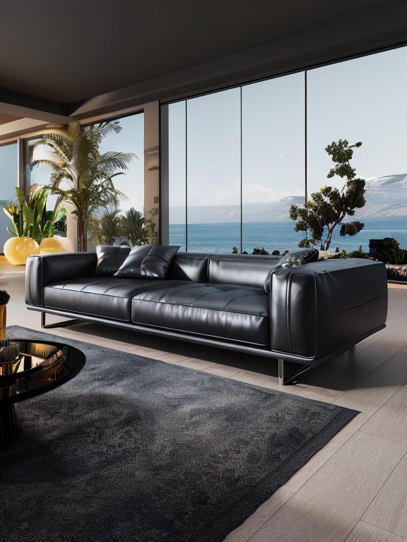 Araf view of living room with sofa and coffee table, Rendering in Lumion Pro, luxury hd render, Photorealistic octane rendering 8k, 8k octane rendering for photorealistic, actual. octaneratingrendering, 8K Octane Comprehensive Rendering, Hyperrealistic octane rendering, octaneratingrendering. actual, Ultra-realistic vray rendering, Realistic 3D Octane Rendering