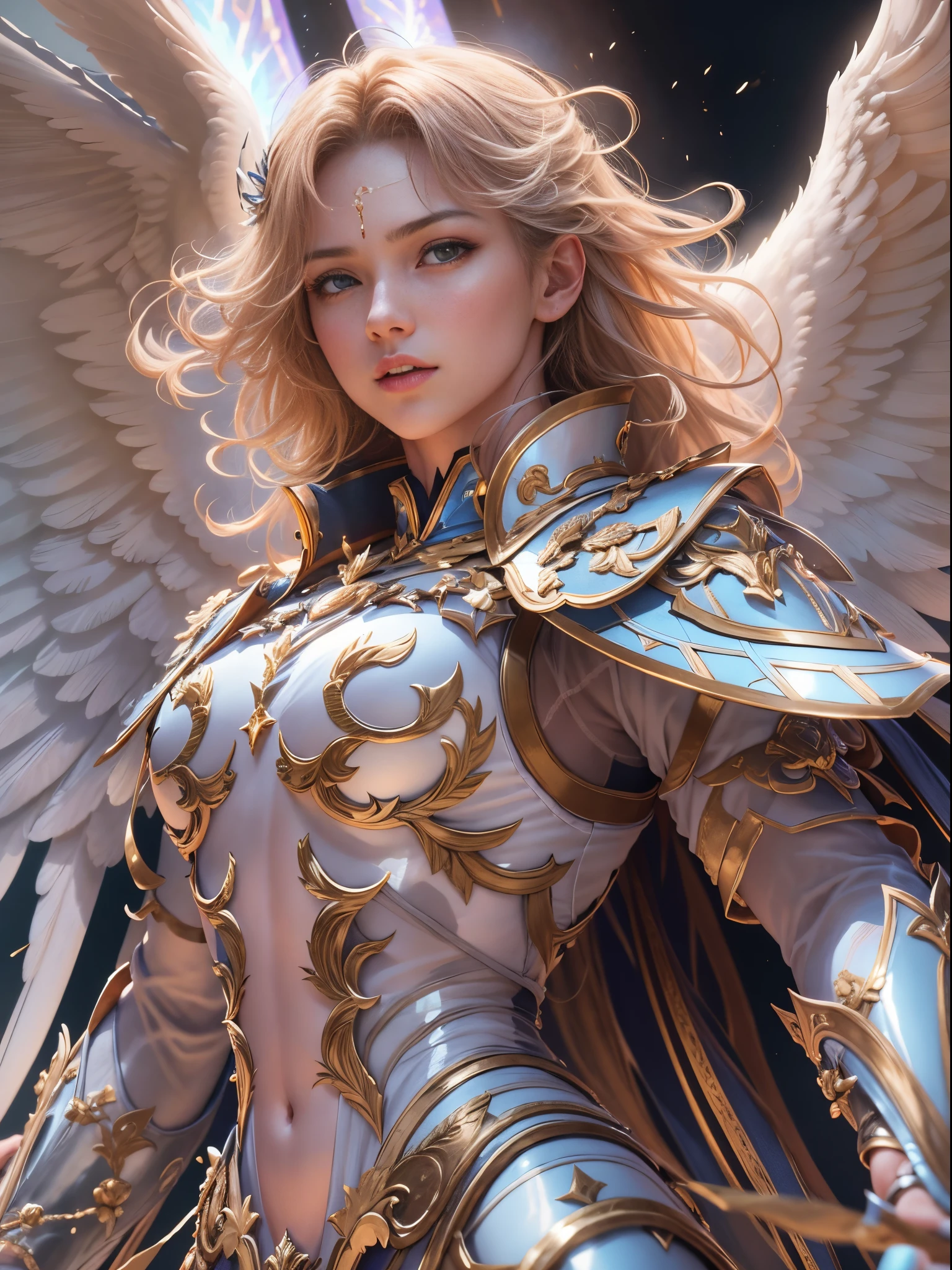 Archangel Michael、The Four Archangels、masutepiece,Best Quality,ultra-detailliert,hight resolution,hight resolution,4K,Portrait in 4K,8K,8K Portrait,Unity 8k壁纸,extremely details CG,Realistic,Raw photo,Real person,a portrait photo of,Photorealistic,Shiny skin,Detailed skin,Fighting figure、Fighting figure、fight the light、fight with love,Fighting figure、Fighting figure、fight the light、fight with love,Dynamic Angle, Full body,Dynamic Angle, Wide Shot,Dynamic Angle, close-up,Dynamic Angle, From below