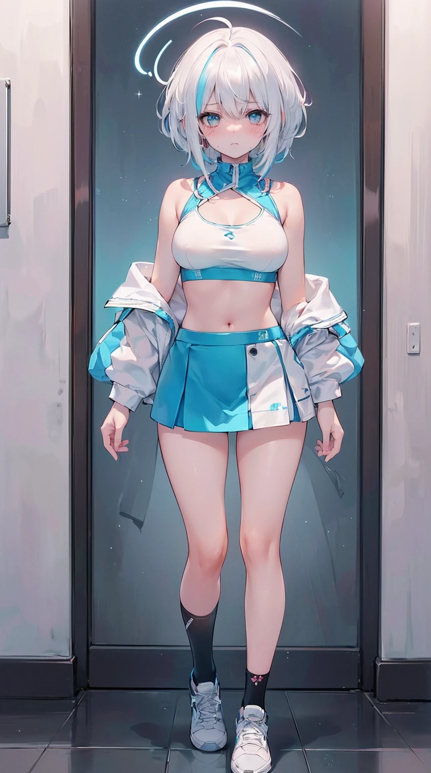 Girl seen from the floor, It's okay to wear a skirt, View from below, I can see my panties, medium breasts, ((Very detailed)), (Perfectly detailed face), (Highly detailed hands), Photorealistic images,White panty,up skirt,Lace panties on top of a huge