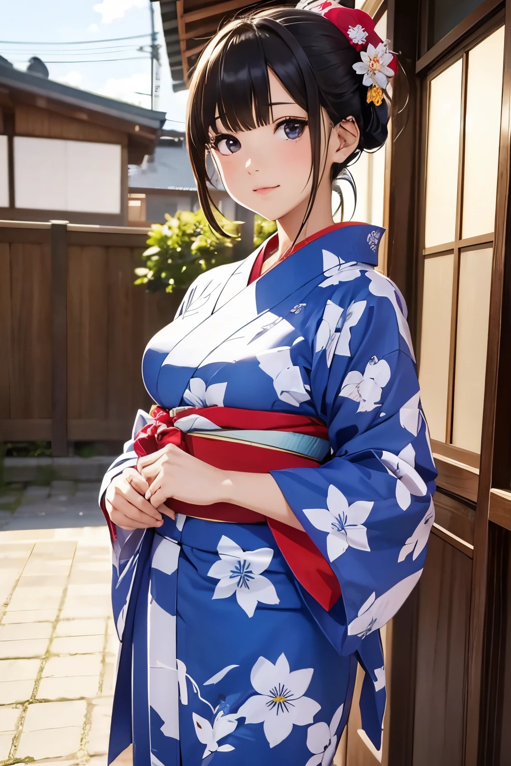 Young woman in yukata, Moe Sleeve, masterpiece, best quality, super detail