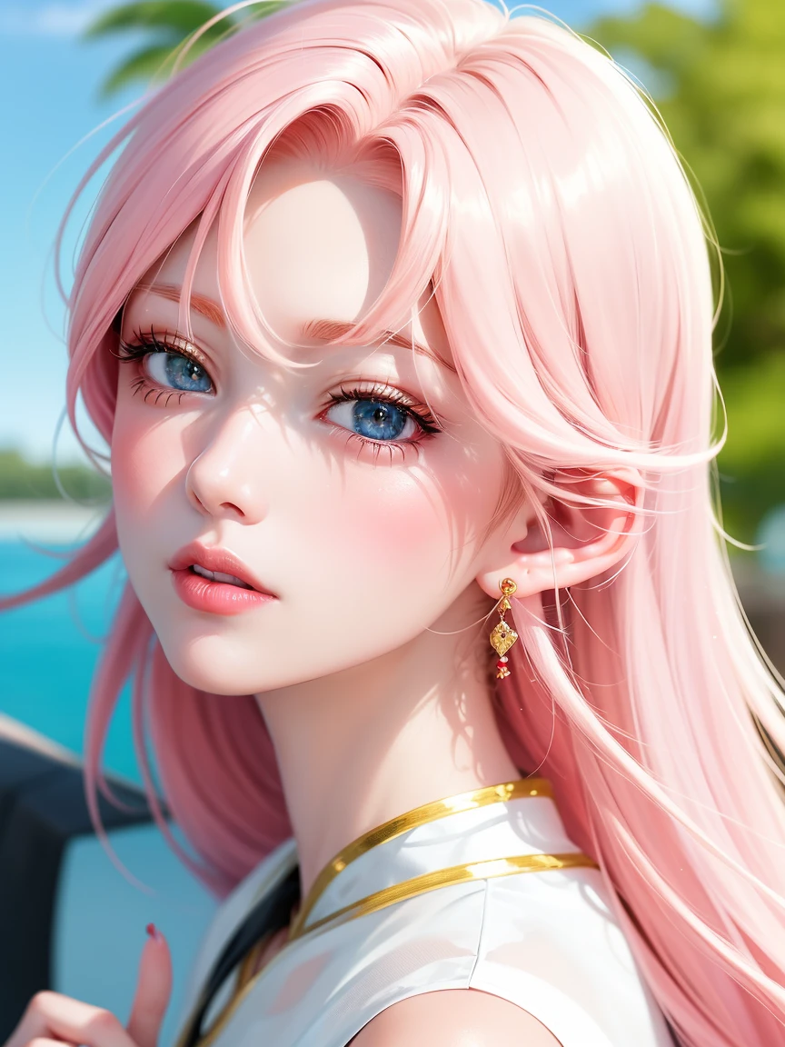 anime girl with long hair and a white blouse, detailed portrait of anime girl, beautiful anime portrait, beautiful anime woman, beautiful anime girl, stunning anime face portrait, portrait anime girl, attractive anime girl, digital anime illustration, artwork in the style of guweiz, portrait of an anime girl, guweiz, realistic young anime girl, high quality portrait