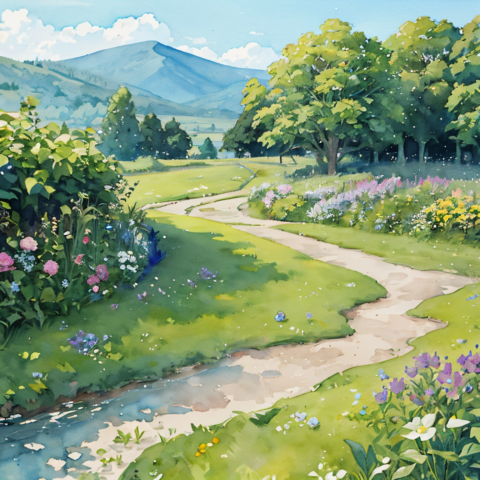 Transparent watercolor,Beautiful arrangements and motifs、Originality、GAMECHARACTER DESIGN、depth of fields , Fantastic, Beauty、Transparency、GAMECHARACTER DESIGN、Happiness、supreme、free illustrations(landscapes)［a person］