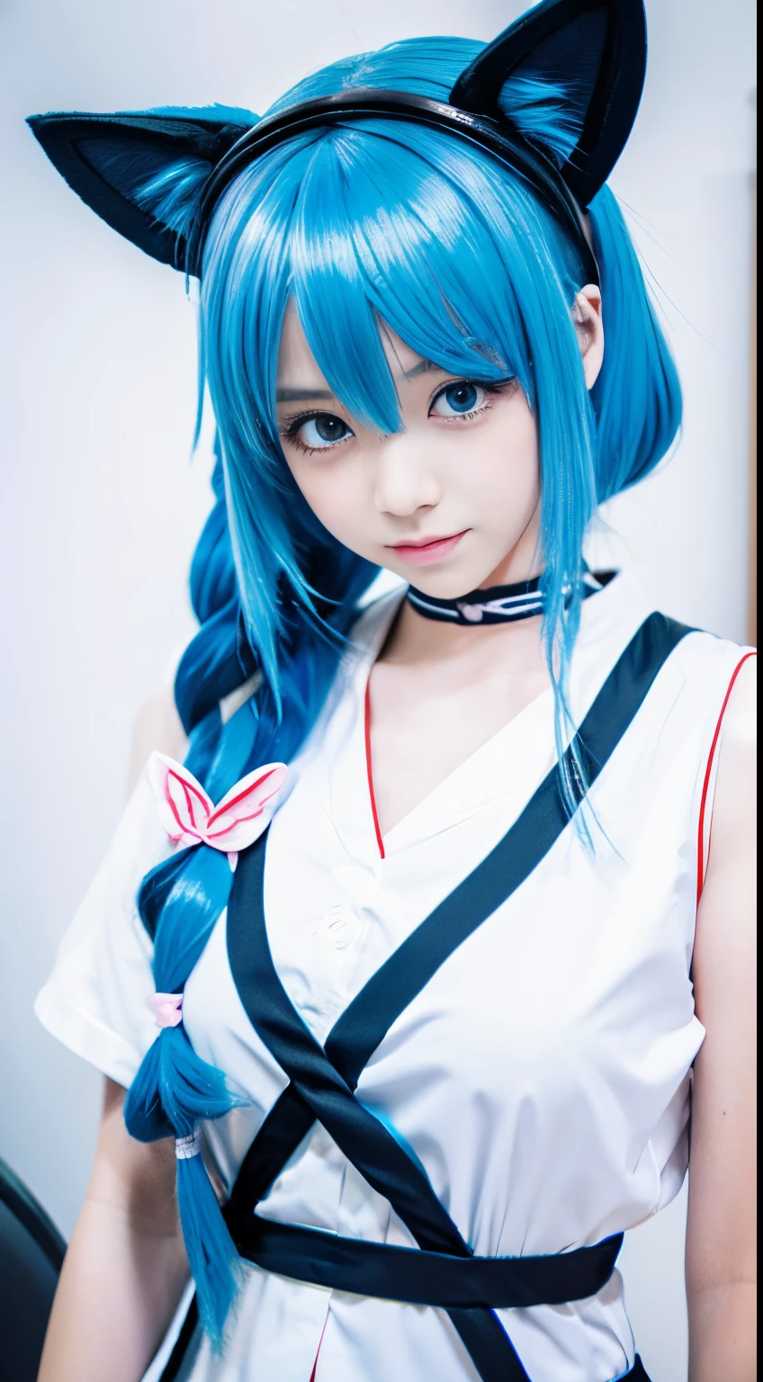 Best Shots,High-quality images,Anime girl with blue hair and cat ears, 2 d anime style, Ayanami, 2 D Anime, anime moe art style, by Shitao, rem rezero, anime style 4 k, r
