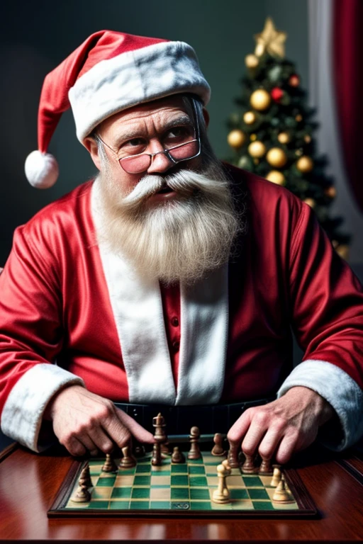 Santa Claus plays chess