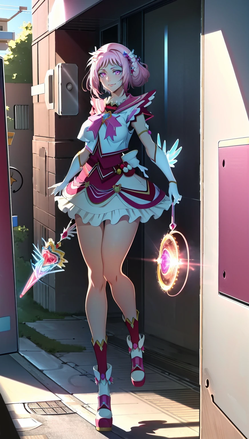masterpiece, best quality, indoors, mamikafairy, 1girl, solo, looking at viewer,, hand arms full body,boots, standing,cute,breast, curvy, female,fantasy goddess,there is a cartoon picture of a woman with a very large breast, glowing divine being, glowing holy aura, inspired by Luma Rouge, the non-binary deity of spring, ethereal rainbow nimbus, the butterfly goddess of fire, inspired by Mariel, glowing aura around her, astral wind, as the goddess of the saturn, “uwu the prismatic person, big breast, serious, beautiful eyes, , full body, , long robe, long dress, ,priestess ,holy, smile, god rays, ray tracing, sparkle, cinematic lighting, UHD, retina, masterpiece, ccurate, anatomically correct, textured skin, super detail, high details, high quality, award winning, best quality, highres, 1080P, HD, 4K, thunder aura, light aura,full, snak staff,closed mouth, huge breast, curvy, bimbo, standing, heroic, pose, background ruin of a misterios city,UHD, retina, masterpiece, ccurate, anatomically correct, textured skin, super detail, high details, high quality, award winning, best quality, highres, 1080P, HD, 4K, sun aura
