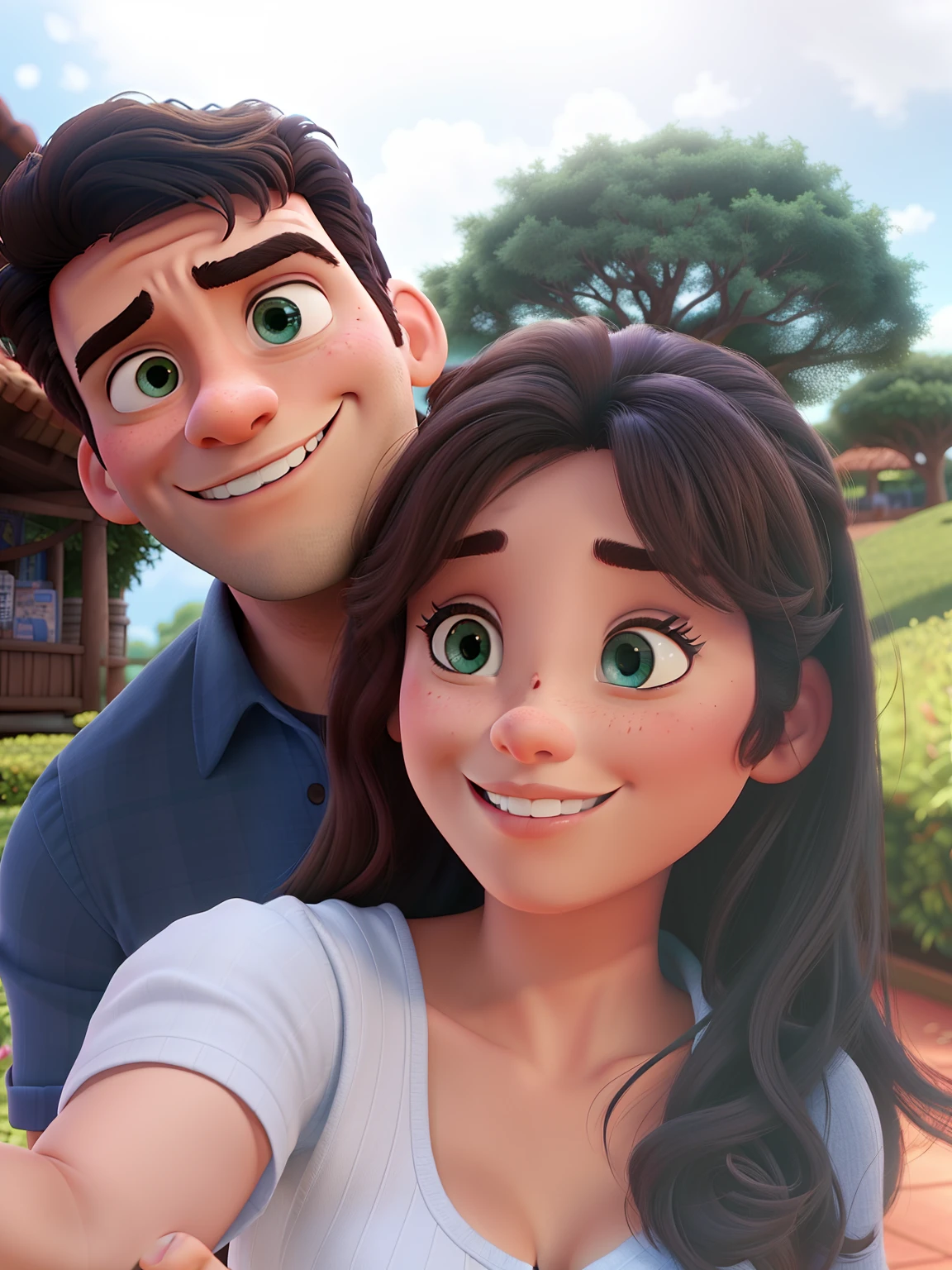 romantic couple, igual aos filmes Disney Pixar