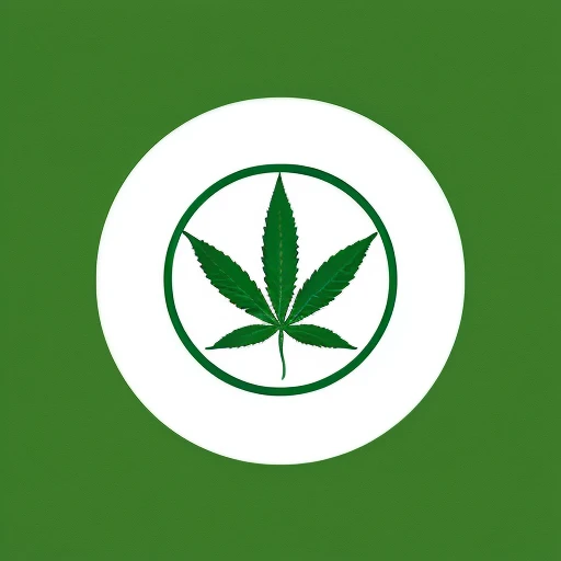 Cannabis leaf on a Green White  Blue flag
With neon initials HEALTHY HIGH LEGALIZ IT