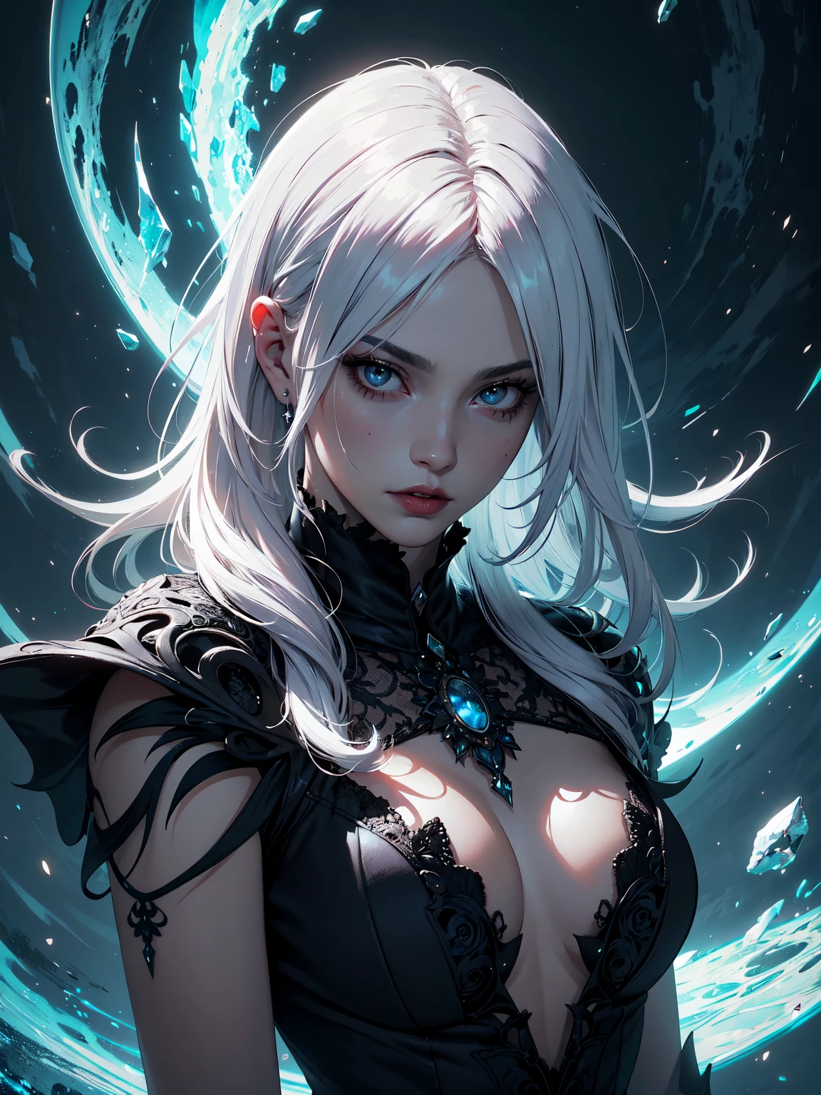 Insanely detailed photograph of a gorgeous vampire man, goth Renaissance, long voluminous white hair, intricate white  eyes, fantastical, vampire, ethereal, hyperdetailed, 32k resolution, dynamic lighting, hyperdetailed, intricately detailed, trending on Artstation, triadic colors, volumetric lighting, BalenciagaStyle
