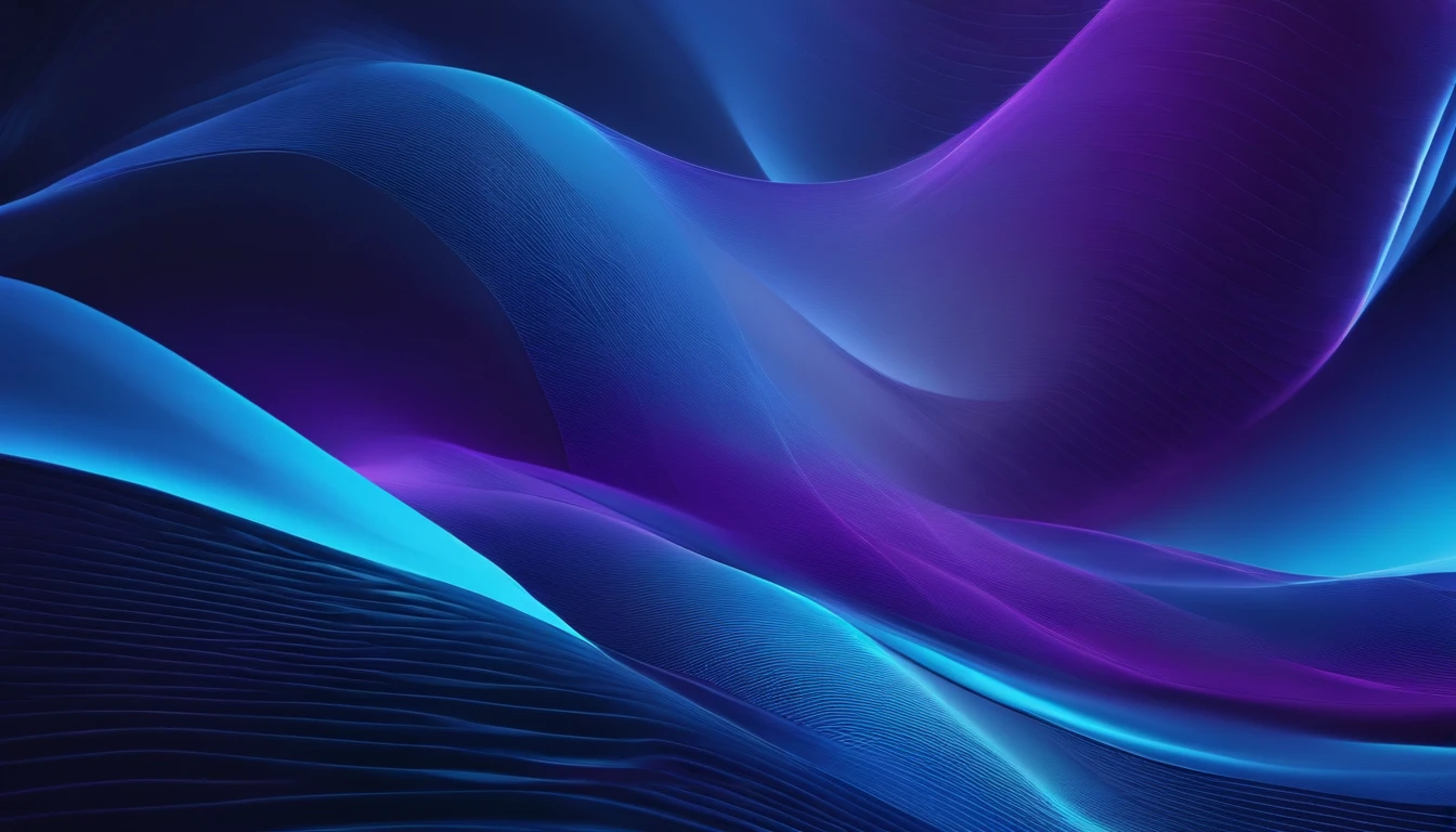 A visually pleasing composition of a tech background with flowing lines and curves in shades of blue and purple, creating a visually fluid and futuristic image.