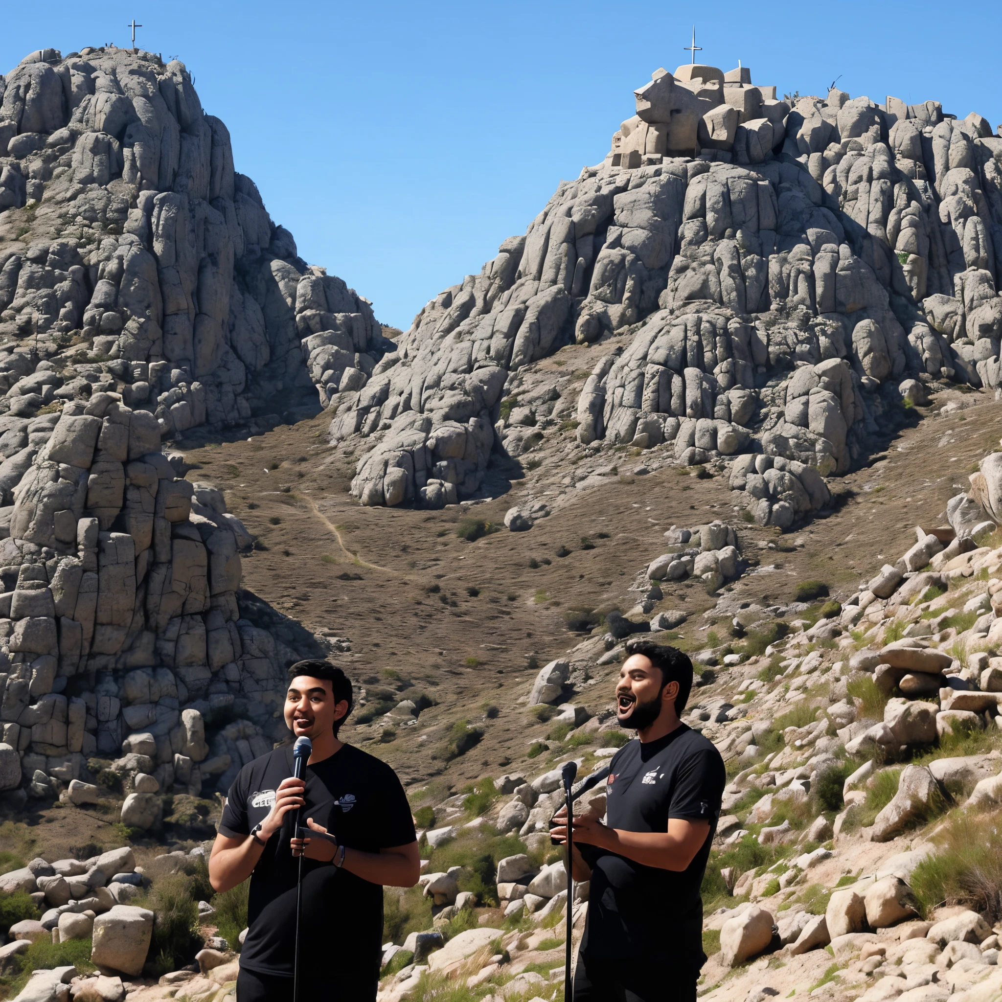 Moises falando com Deus no Monte Sinai