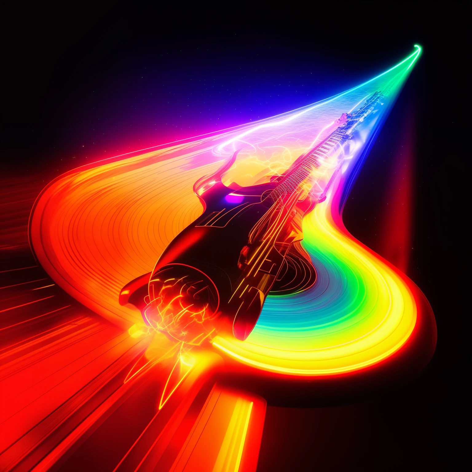guitar,light speed,superspeed::5 full of energy,neonlight,Extreme rainbow flow::4 lighting