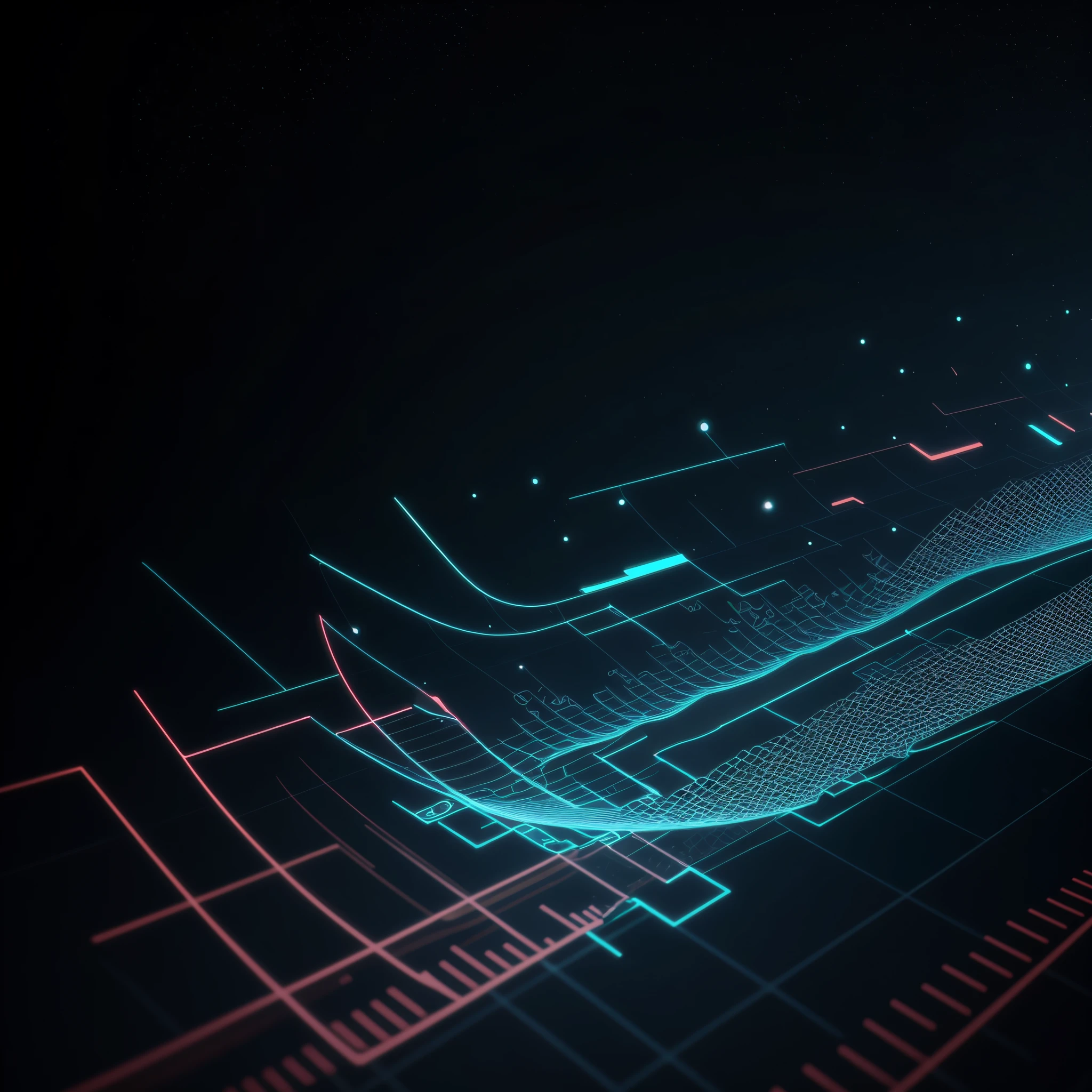 Engaging 3D visualization featuring stunning graphs、glinting