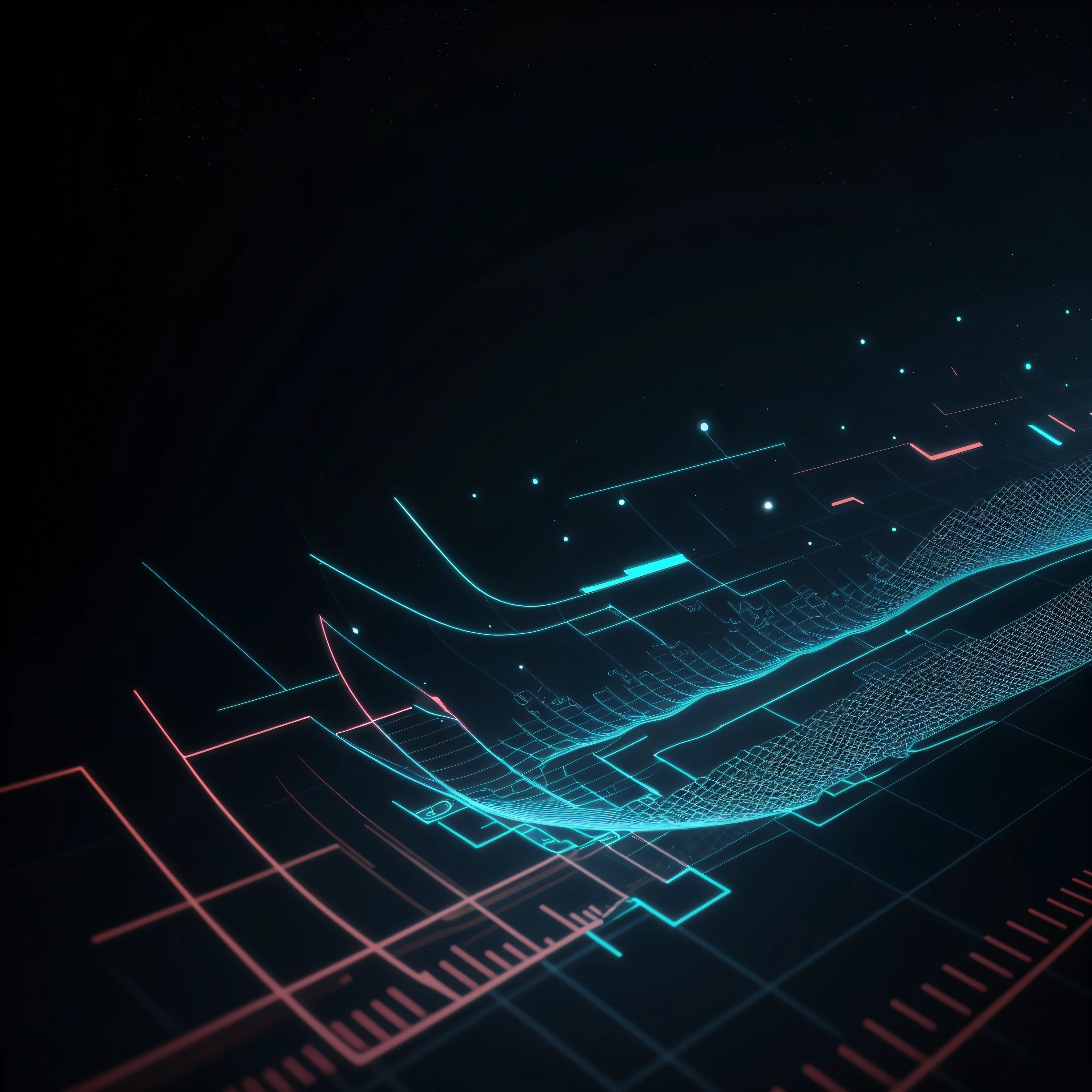 Engaging 3D visualization featuring stunning graphs、glinting