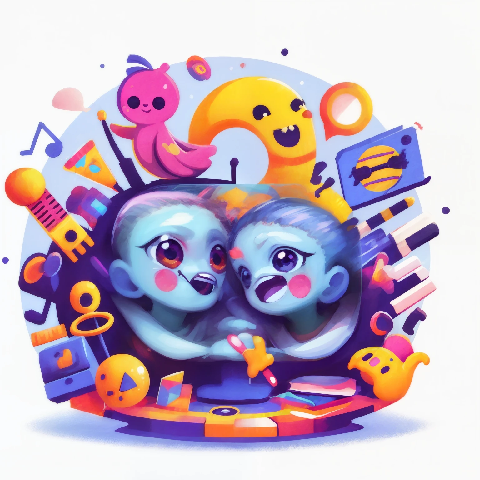 (best quality,4k,8k,highres,masterpiece:1.2),ultra-detailed,cheerful kids in colorful outfits,playful and friendly expression of faces,clear typography of the channel name, vibrant and catchy colors,fun and educational symbols, joyful and animated background,artistic illustrations,child-friendly and engaging graphics,professional design,illustrative style,optimistic and bright tone.