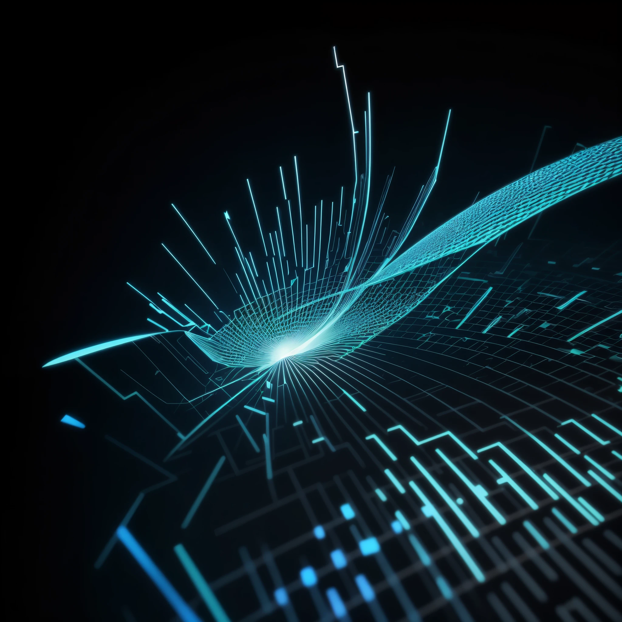 Engaging 3D visualization featuring stunning graphs、glinting
