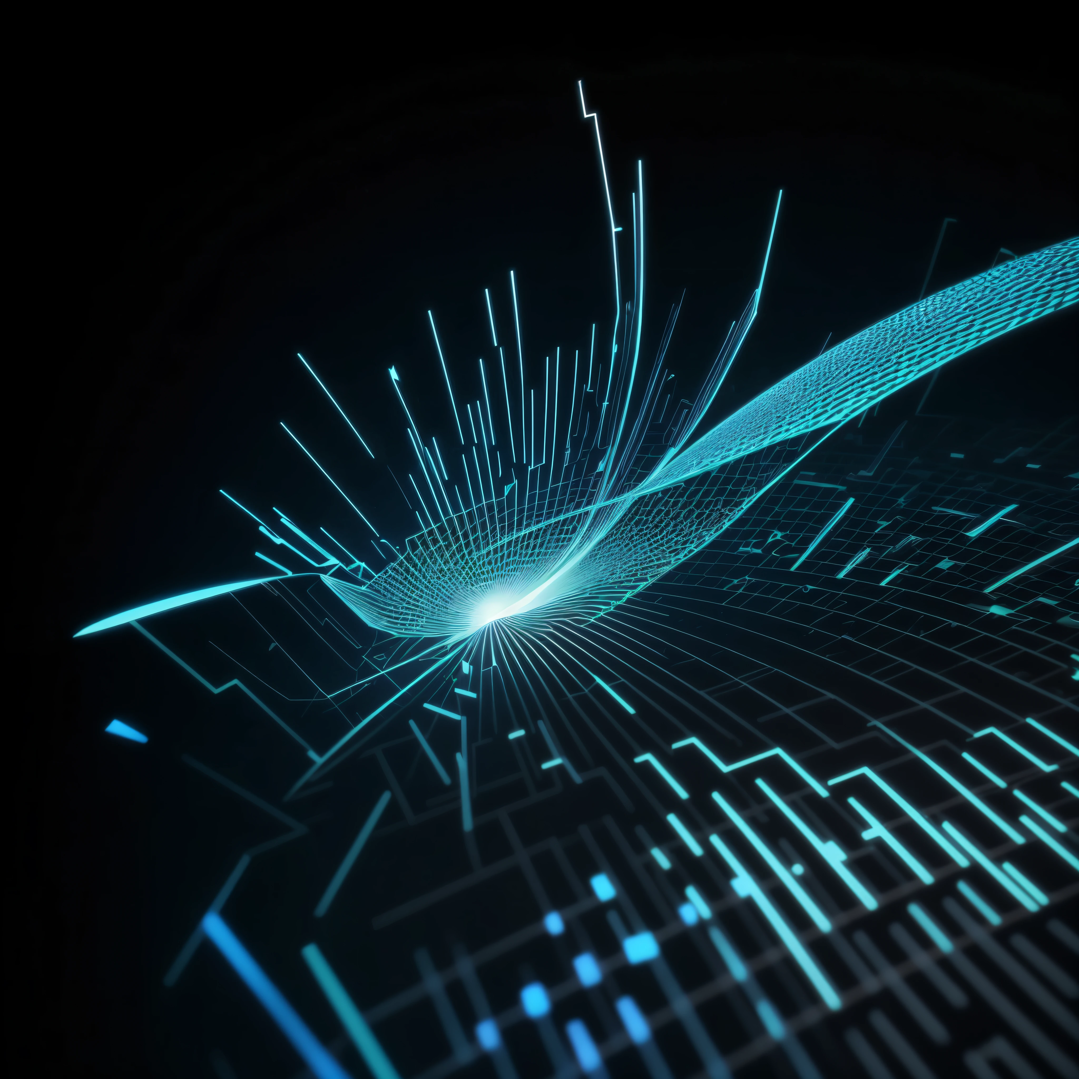 Engaging 3D visualization featuring stunning graphs、glinting