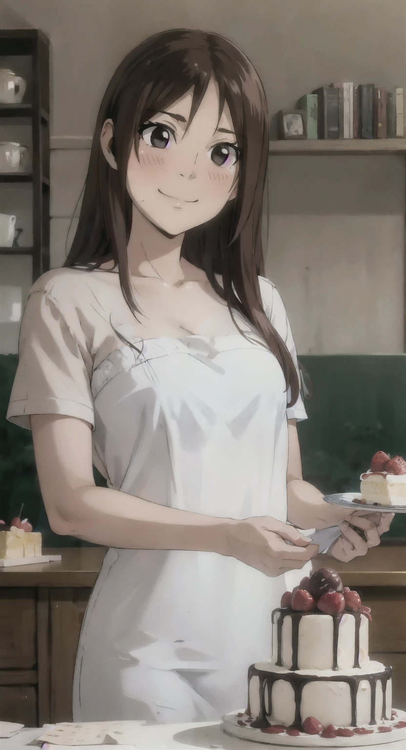 Beautiful blush on shy smile