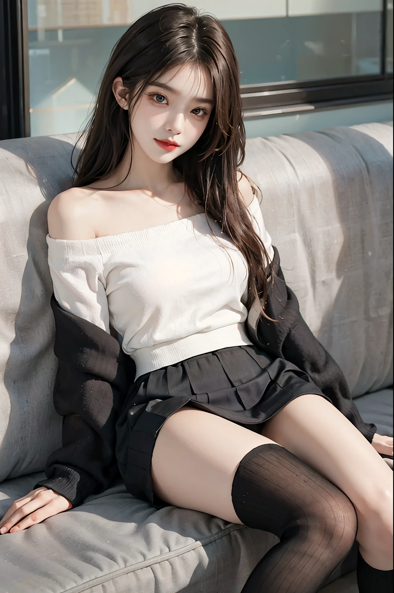 ( Masterpiece, Highest quality, best quality,8k,17 year old girl,very detailed,raw photos:1.5),(realistic:1.4), (Straight black hair:1.5), (movie light), PerfectNwsjMajic, , Surrealism, UHD, correct, Superb details, textured skin, Highly detailed, best quality, Dynamic angle, white skin,[beautiful blue eyes], high nose,[Flat chest:big breasts:0.5],(1 girl),(good anatomy:0.5)),(Portrait:1.5),sleeping snow:1.2 Spread your legs at the window and see your genitals and hairy pussy.18+, Low camera angle from below, shooting up to the ceiling., เต้านมbig breastsเต็ม, sexy buttocks big hips, necklace, cute earrings, Japanese style school uniform:1.4, The skirt shakes open.:1.3, high stilettos, In the outdoor flower garden it was snowing., raw photos, in the dark, deep shadow, low voice, cool light,