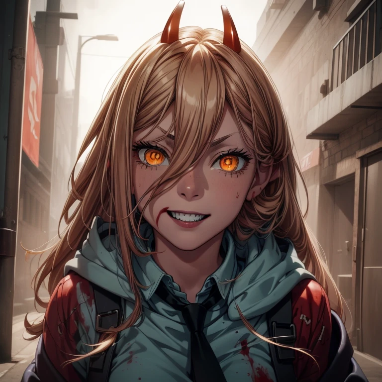 R 1 8, masterpiece, gorgeous, best quality, highres, 1girl, ((solo)), colorfull, blonde, dangerous,vivid eyes,(yellow eyes), alone, , mesmering eyes, neon, smilling, scary smile, madness, ((blood, colorful, ink)) BREAK intimate,cyberpunk, digital art, high details, modern, intricate, perfect face, traced lights, backlight, scary, (sensual), misteryous, blood, cinematic BREAK , backlight, glowing eyes, artistic, wallpaper, futuristic clothes, fog, BREAK superior, long hair, absurdes, crazy smile, HyperStylizeV6, power \(csm\), symbol-shaped pupils bunda inclinada pra baixo, pose agachada, Dynamic Perspective