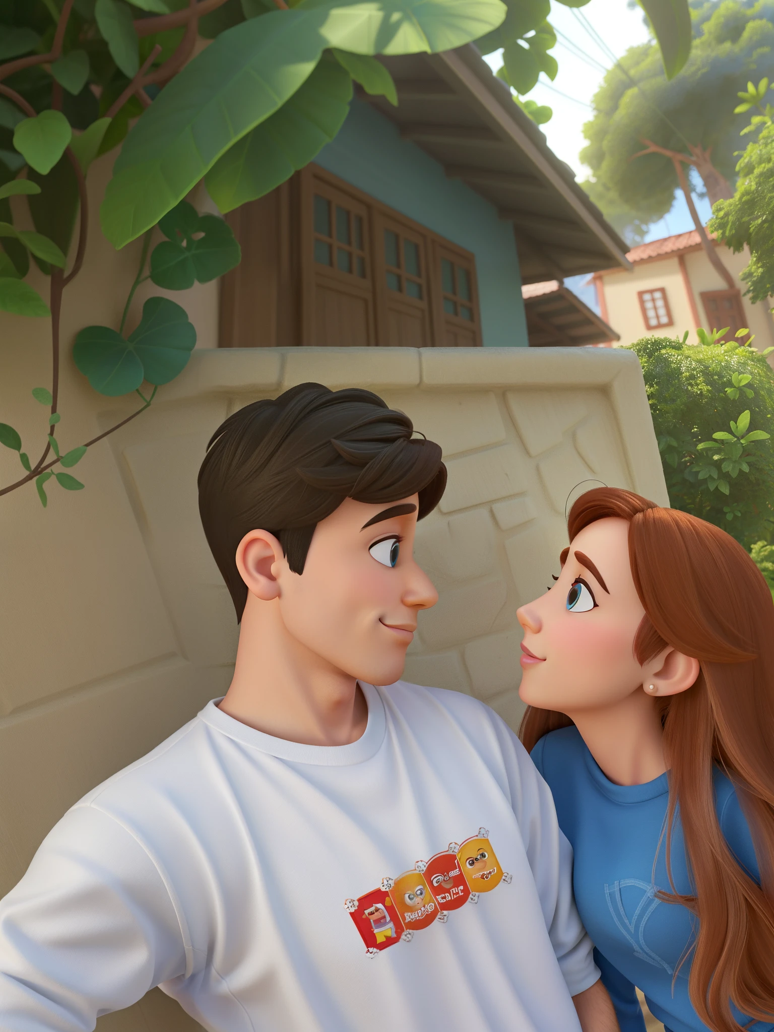 casal homem e mulher no estilo Disney Pixar, alta qualidade, melhor qualidade