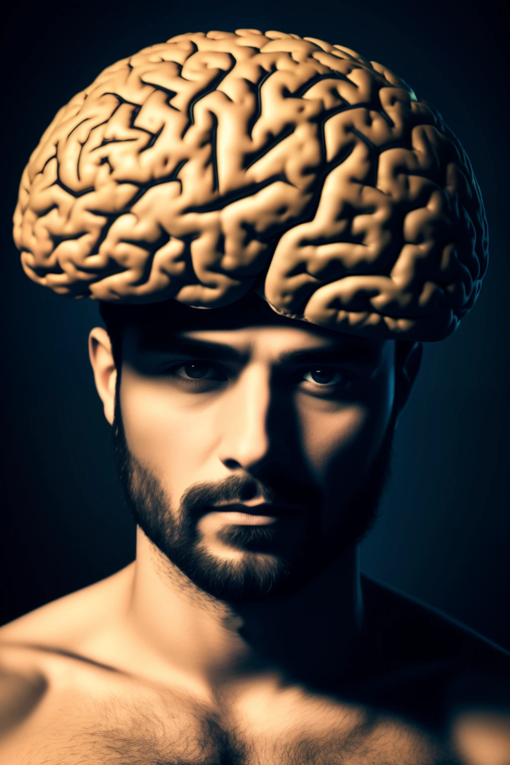 A man whose brain is visible