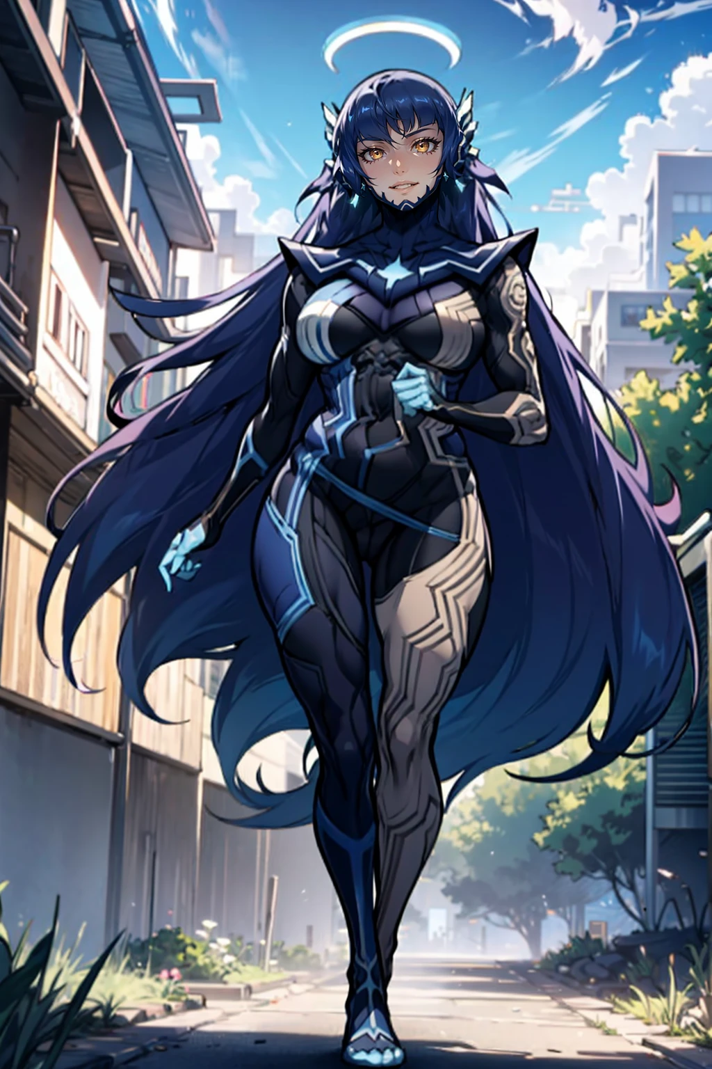 e,, holy magicalgirl, open mouth fang, holy haura, halo, smile, joyfull, paladin, sword holding, full body , boots, standing,cute,breast, curvy, female,fantasy goddess,there is a cartoon picture of a woman with a very large breast, glowing angelic being, glowing holy aura, inspired by Luma Rouge, the non-binary deity of spring, ethereal rainbow nimbus, the butterfly goddess of fire, inspired by Marie Angel, glowing aura around her, astral fairy, as the goddess of the sun, “uwu the prismatic person, big breast, happy, beautiful eyes, , full body, walking, long robe, long dress, ,priestess ,holy, smile, god rays, ray tracing, sparkle, cinematic lighting, UHD, retina, masterpiece, ccurate, anatomically correct, textured skin, super detail, high details, high quality, award winning, best quality, highres, 1080P, HD, 4K, thunder aura, light aura,full body suit, pullover, metal suit, covered chest, forest ruins background