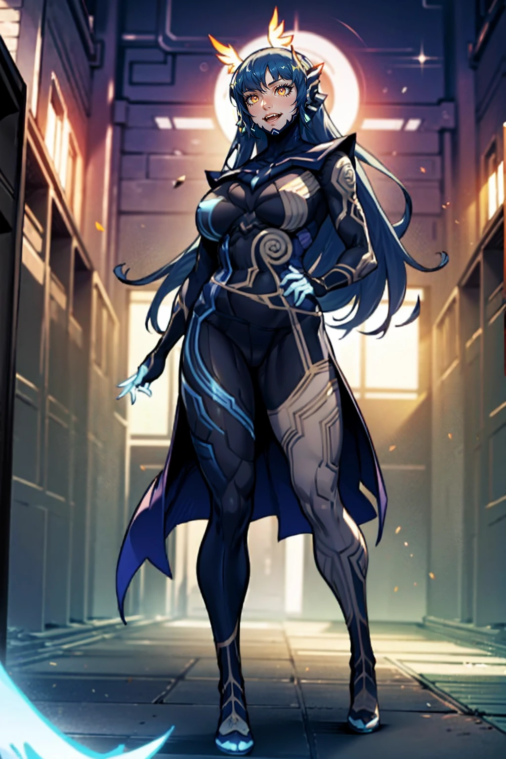 e,, holy magicalgirl, open mouth fang, holy haura, halo, smile, joyfull, paladin, sword holding, full body , boots, standing,cute,breast, curvy, female,fantasy goddess,there is a cartoon picture of a woman with a very large breast, glowing angelic being, glowing holy aura, inspired by Luma Rouge, the non-binary deity of spring, ethereal rainbow nimbus, the butterfly goddess of fire, inspired by Marie Angel, glowing aura around her, astral fairy, as the goddess of the sun, “uwu the prismatic person, big breast, happy, beautiful eyes, , full body, walking, long robe, long dress, ,priestess ,holy, smile, god rays, ray tracing, sparkle, cinematic lighting, UHD, retina, masterpiece, ccurate, anatomically correct, textured skin, super detail, high details, high quality, award winning, best quality, highres, 1080P, HD, 4K, thunder aura, light aura,full body suit, pullover, metal suit, covered chest, forest ruins background