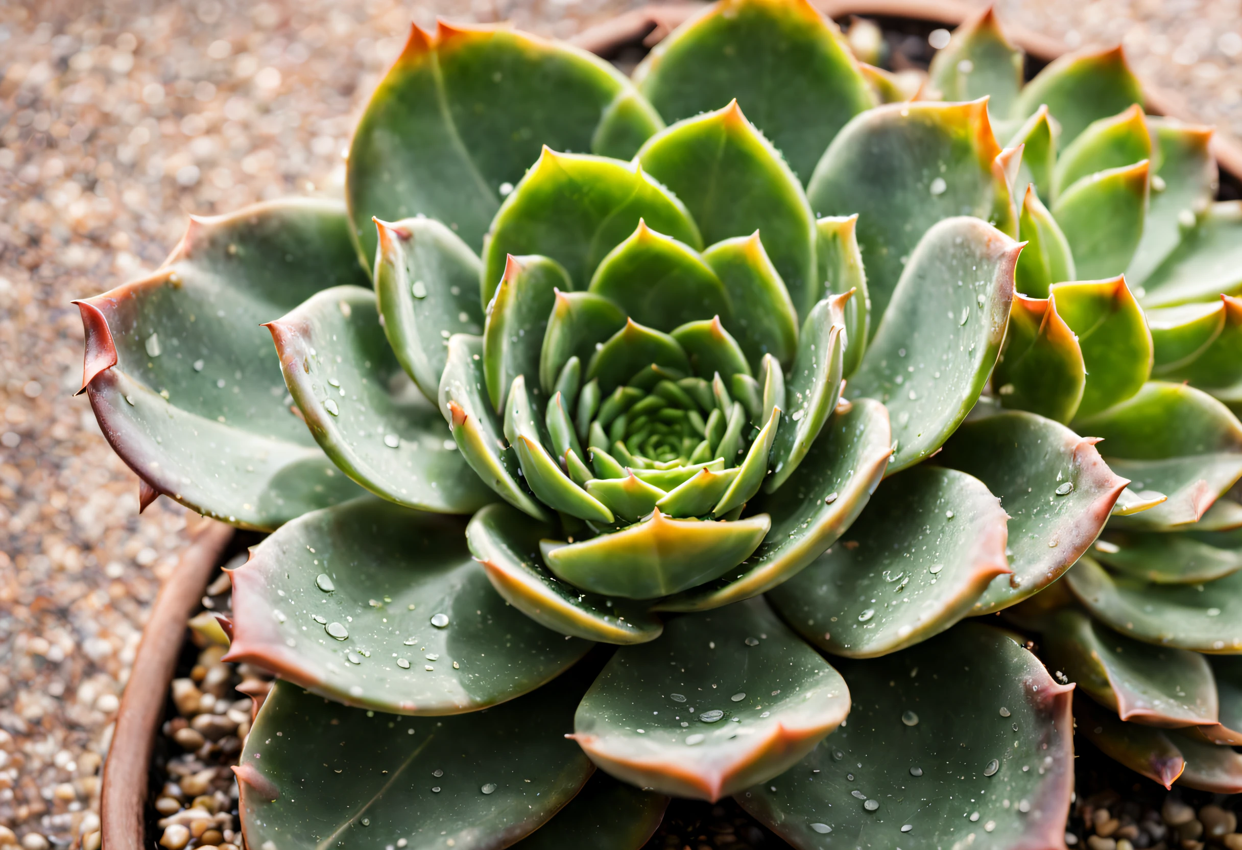 (a beautiful succulent plant),(vibrant green leaves),(sleek and smooth texture),(best quality, highres),(natural lighting),(close-up shot),(bokeh effect),(macro photography),(artistic composition),(delicate details),(botanical beauty),(calming and serene),(nature's masterpiece),(fresh and alive),(minimalist design),(a touch of elegance),(subtle color variations),(prickly and resilient),(lush and thriving),(intricate patterns),(water droplets on leaves),(contrast of light and shadow),(succulent garden),(carefully arranged foliage),(unique and exotic),(mesmerizing geometry),(succulent varieties),(desert oasis),(translucent leaves),(refreshing and rejuvenating),(healthy and vibrant),(harmony and balance),(tranquil atmosphere),(artistic representation of nature),(captivating simplicity),(natural wonder),(inspiration from nature),(lush greenery),(serene and peaceful),(stunning natural form),(resilient and adaptable),(enduring beauty),(stunning focal point)