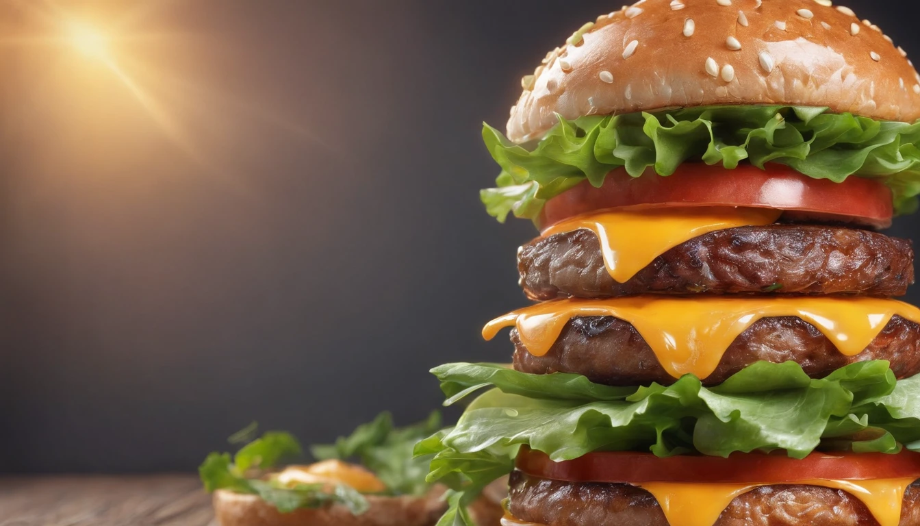 2700*755 resolution，Burger promotion, Realiy, A high resolution, hyper HD，