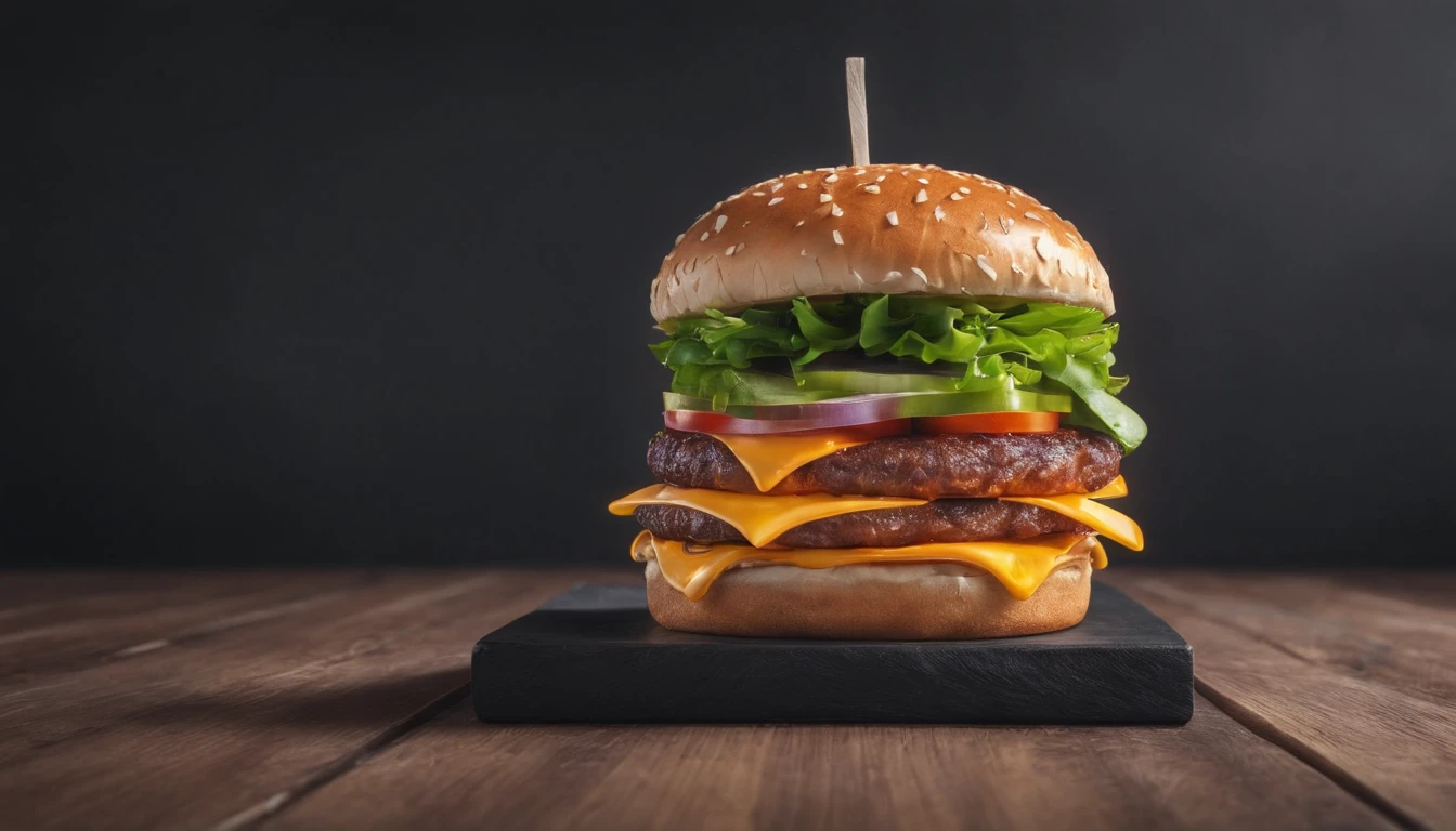 2700*755 resolution，Burger promotion, Realiy, A high resolution, hyper HD，