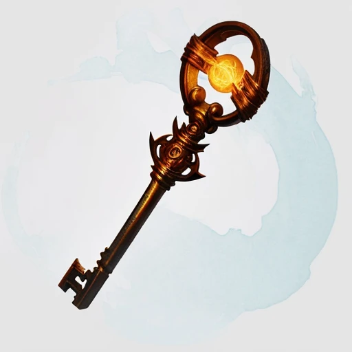 DnD magic item, name - (Rusted Key Of Detect Evil), description - (This key will glow a very faint orange when evil is near. One use only)